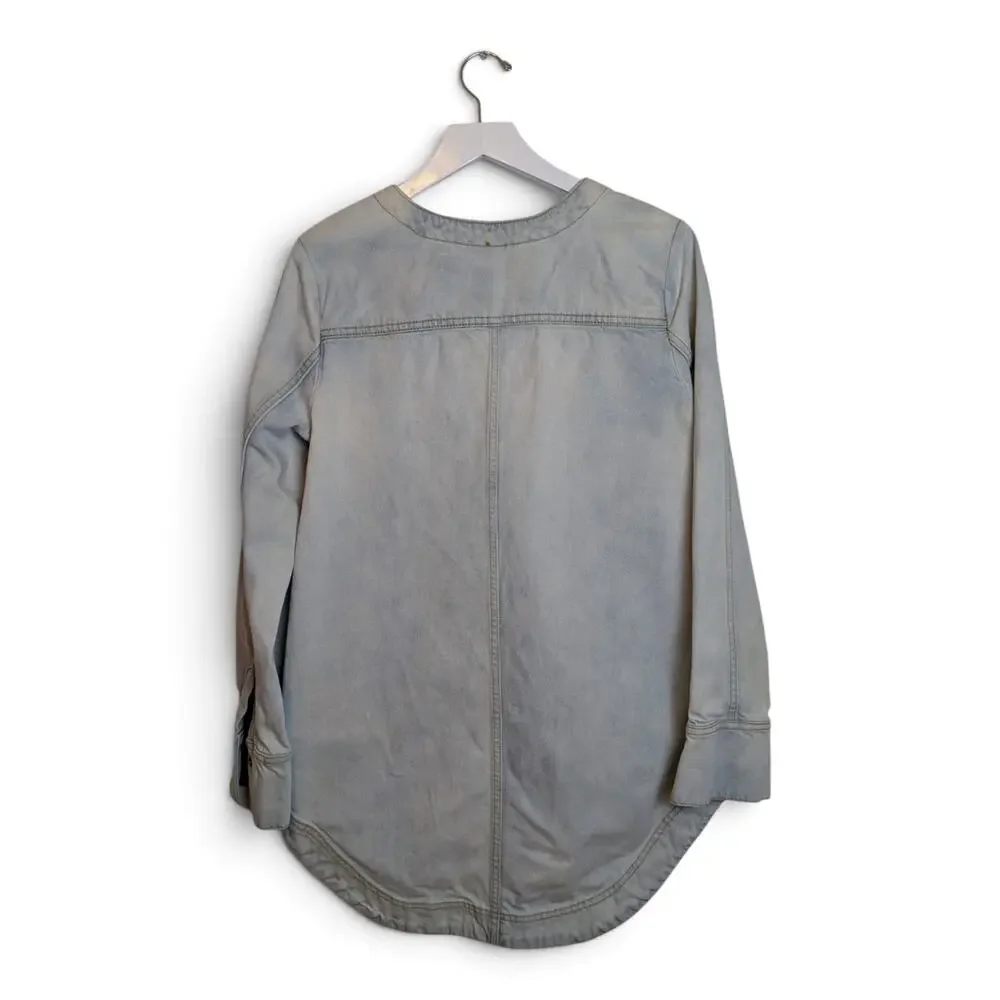 FREE PEOPLE Indigo Lace-Up Tunic Denim 100% Cotton - Small